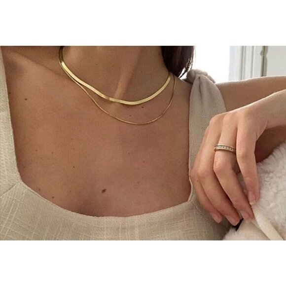 COPY - Gold Layering Double Necklace Chain NWT - Picture 1 of 4